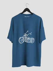 Oversized Enfield Bike Blue T-Shirt