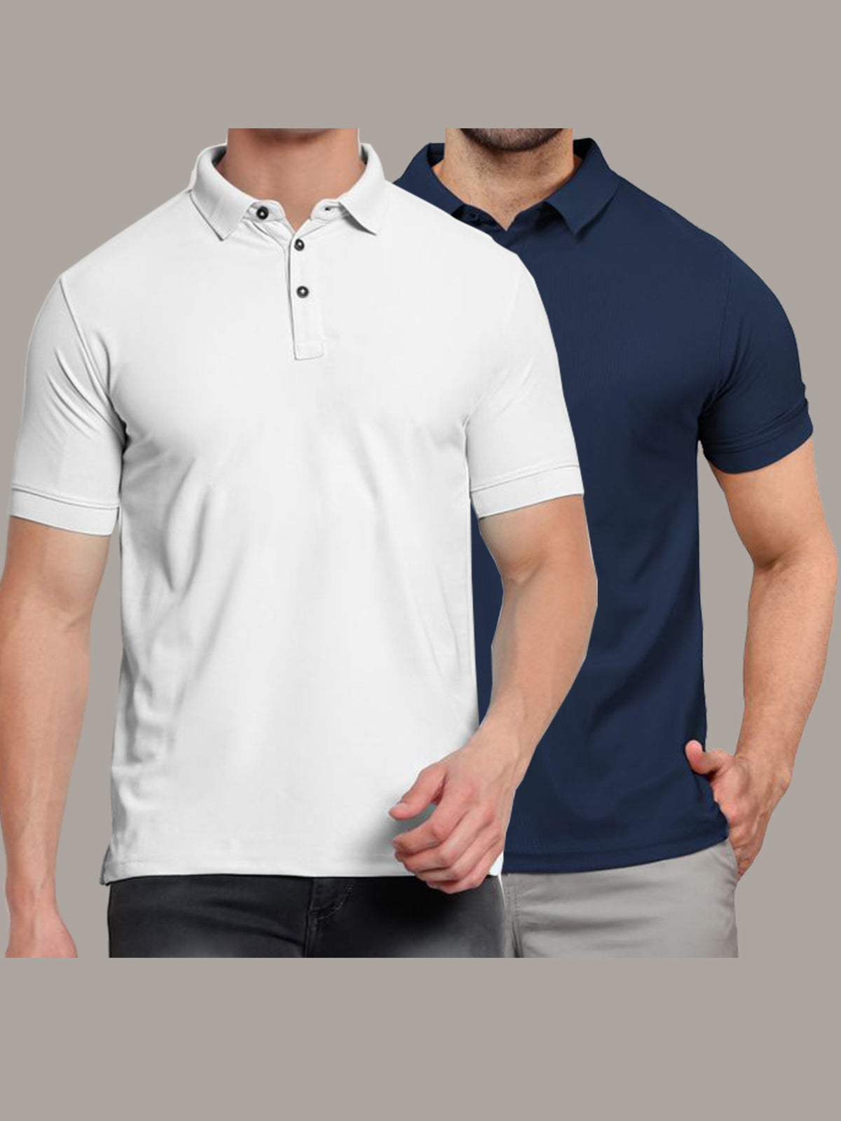 White & Blue Polo T-Shirts Combo Pack