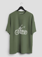 Oversized Enfield Bike Green T-Shirt