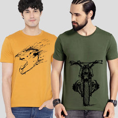 Motorcycle & Rider Helmet Combo T-Shirts