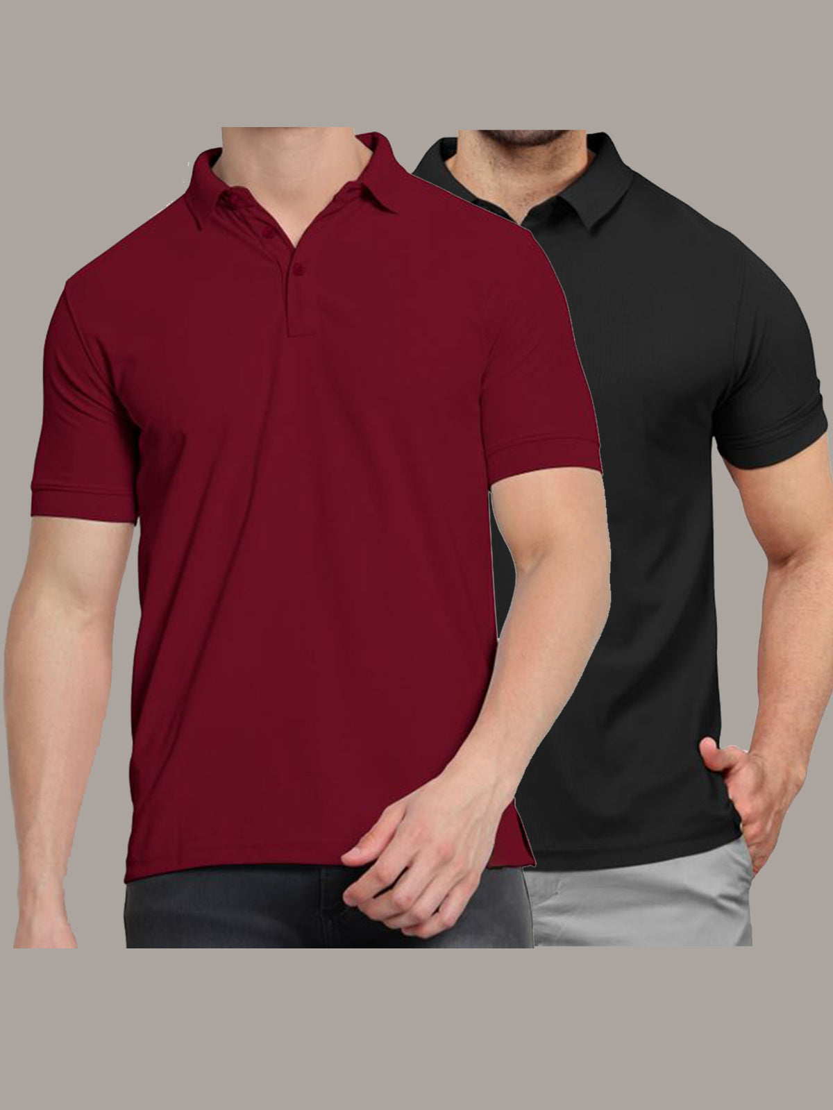 Maroon & Black Polo T-Shirts Combo Pack