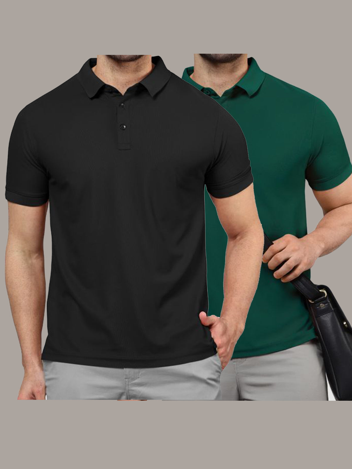 Black & Green Polo T-Shirts Combo Pack