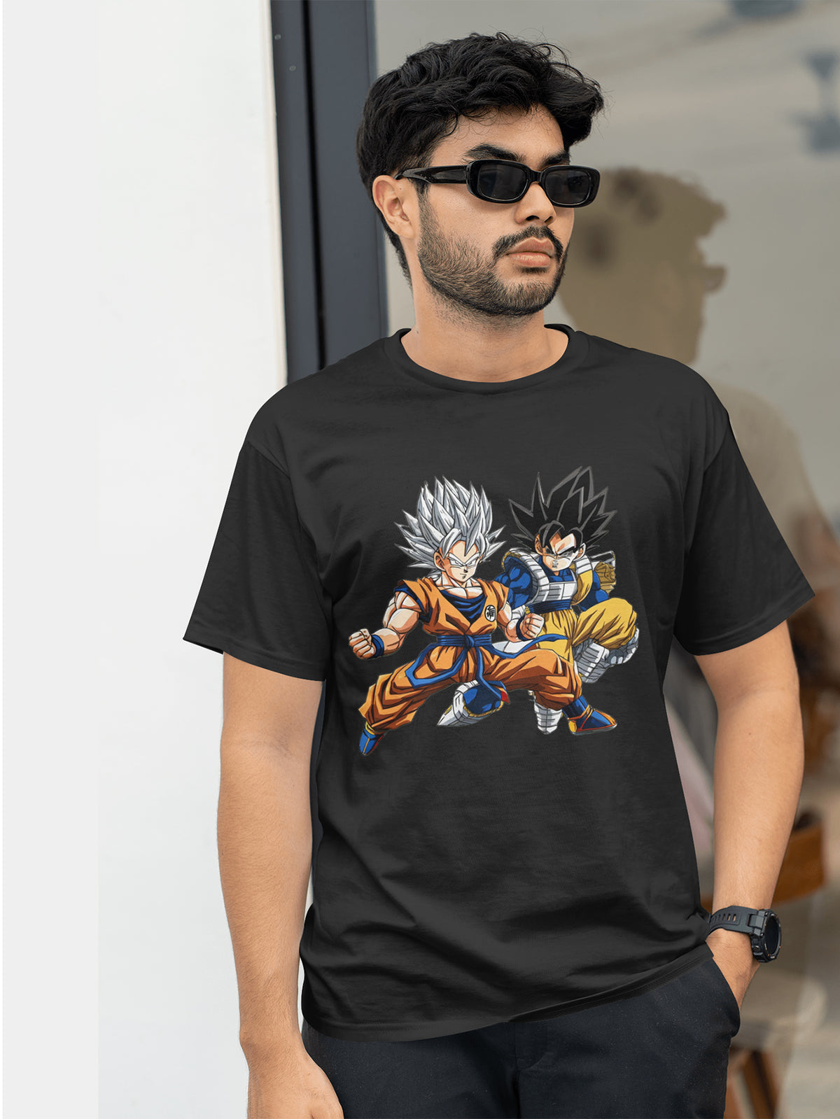 Goku and Vegeta Black T-Shirt