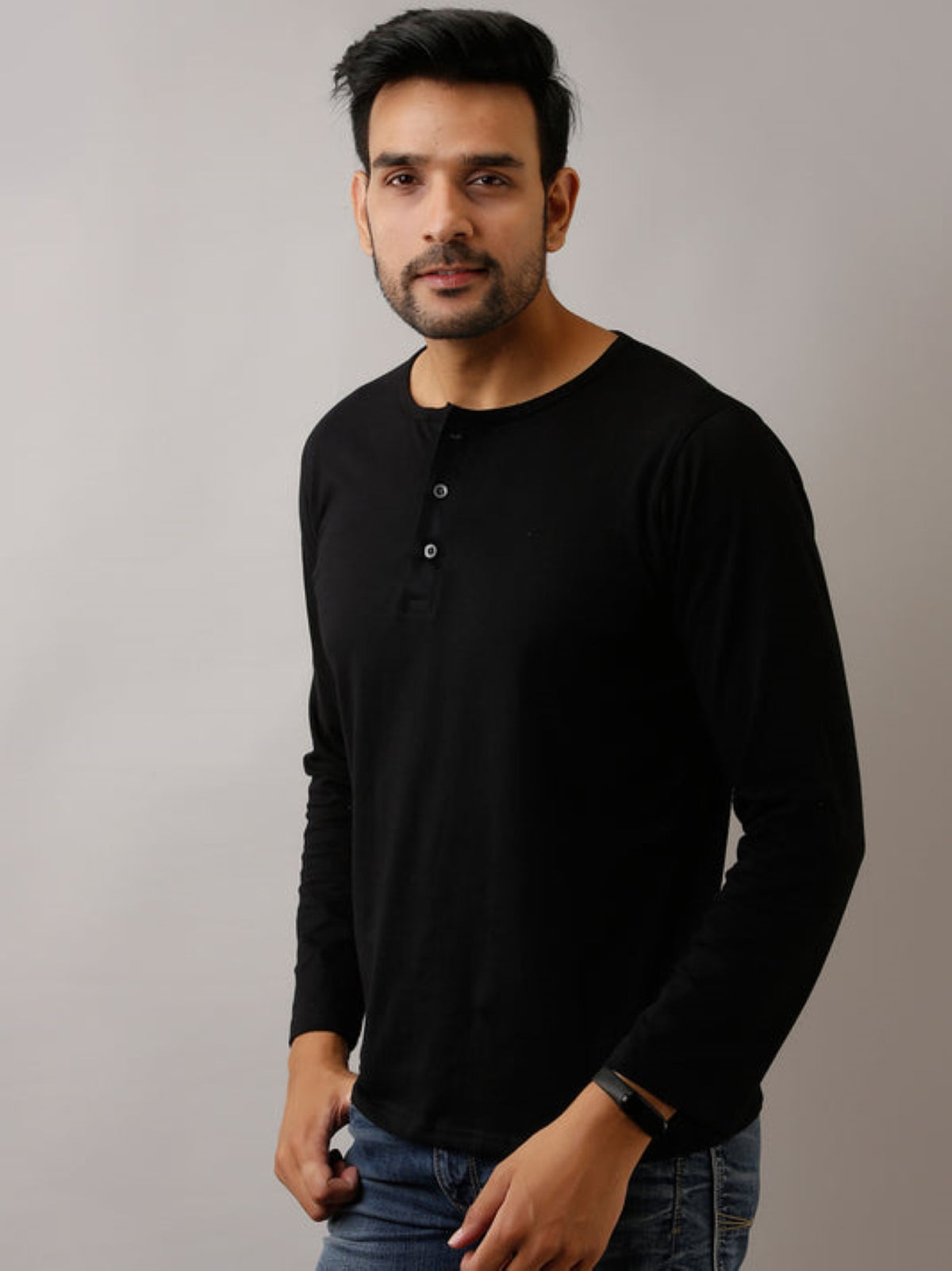 Classic Full Sleeves Henley T-Shirt