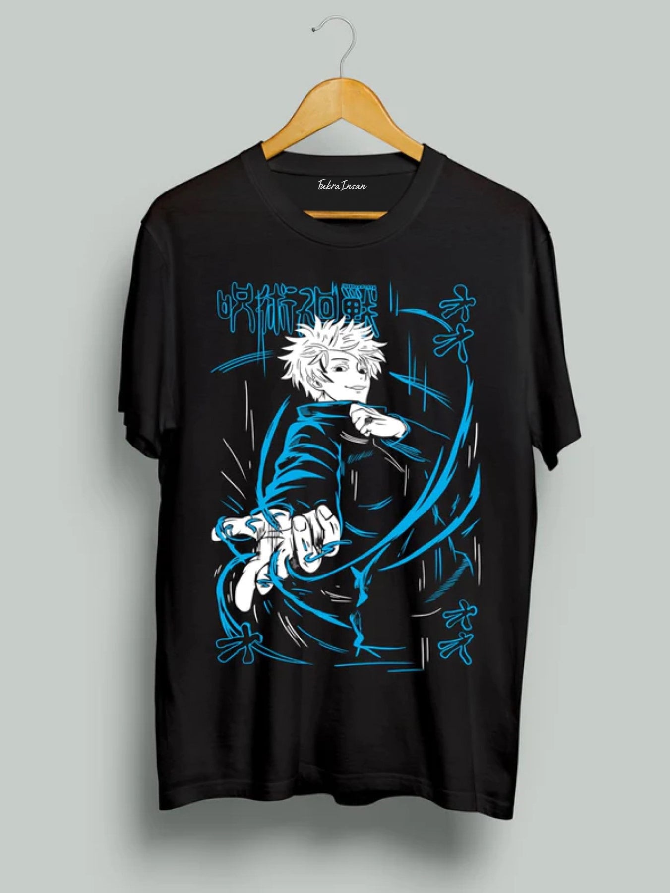 Gojo Satoru Black Tank Top And T-Shirt Combo