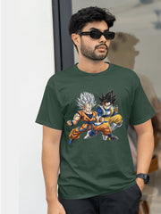 Goku and Vegeta Green T-Shirt