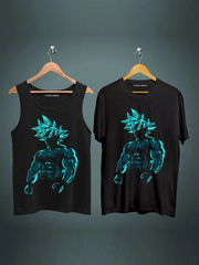 Goku Power Mode Tank Top And T-Shirt Combo