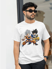 Goku and Vegeta White T-Shirt