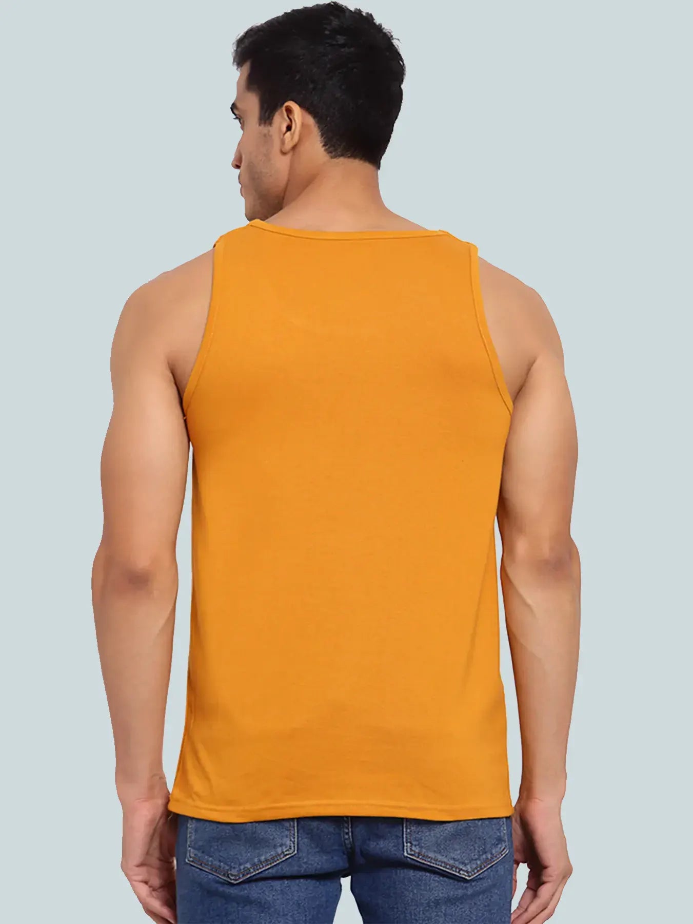 Black & Mustard Solid Sleeveless Vest