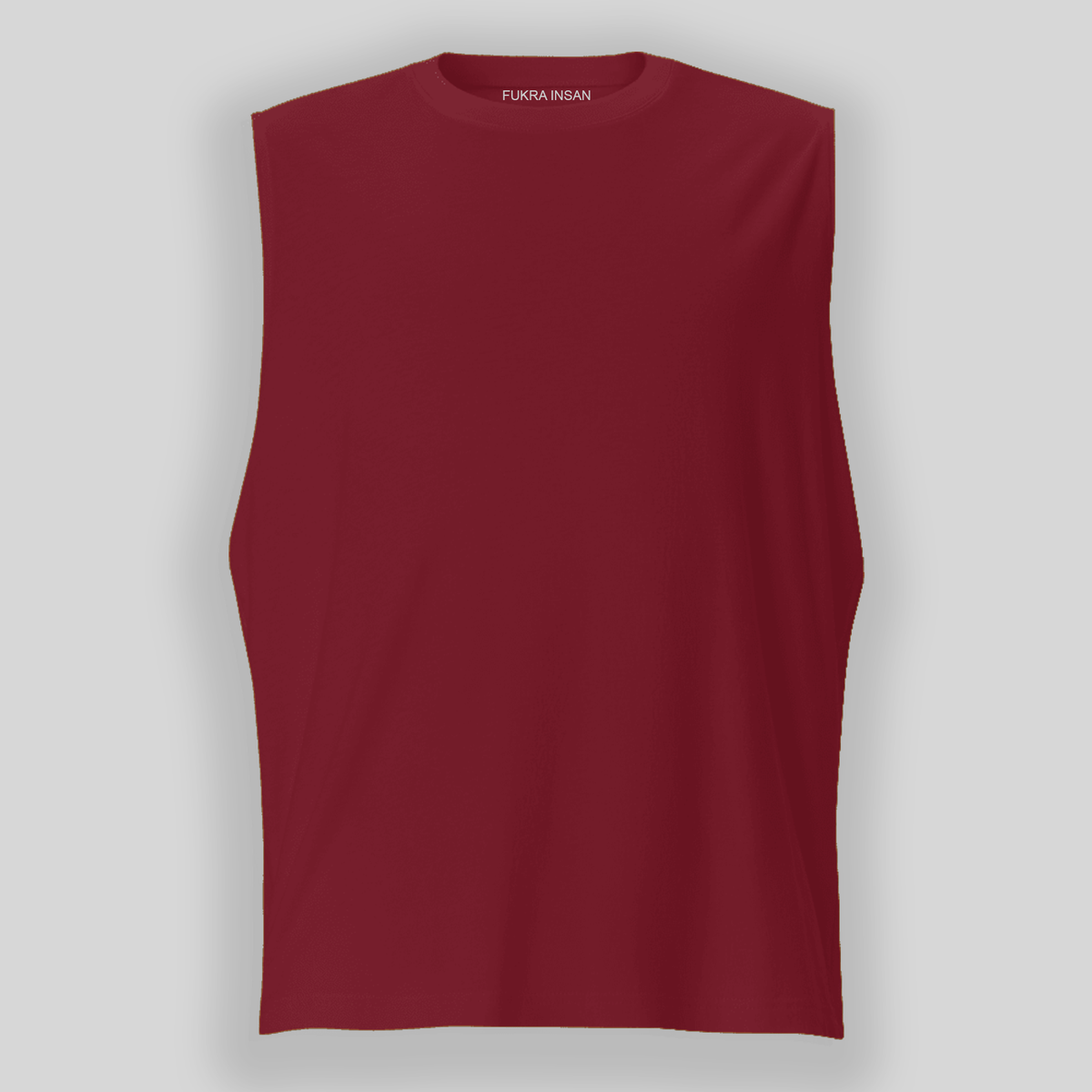 Plain Maroon Sleeveless T Shirts