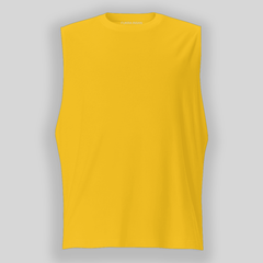 Plain Mustard Sleeveless T Shirts